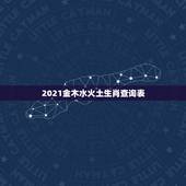 2021金木水火土生肖查询表，2021年五行属什么命