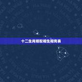 十二生肖婚配相生相克表，十二生肖相生相克图表