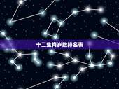 十二生肖岁数排名表，生肖年龄对照表2022
