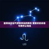 能带来好运气带来财运的网名 寓意好的词语可用作公司名