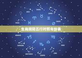 生肖阴阳五行对照年份表，十二生肖纪年对照表