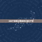 300个吉祥公司名字大全3个字，公司起名（三个名字以上）