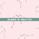 怎么看自己一生一共有几个子女，帮忙看下我这一生会有几个孩子