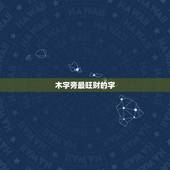 木字旁最旺财的字，木字旁的有哪些字用于名字的最好