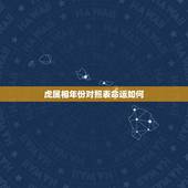 虎属相年份对照表命运如何，属虎的是哪些年份？