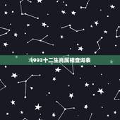 1993十二生肖属相查询表，93属什么生肖年