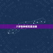 八字各种桃花查法表，如何算八字桃花好不好