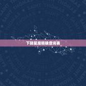 下降星座精确查询表，求星座达人指点。本人想要知道自己的太阳月亮上升下降