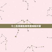 十二生肖相生相克查询配对表，生肖相生相克相冲表