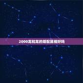 2000龙和龙的婚配属相好吗，2000龙和龙相配吗