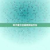 双子座今日麻将财运方位，双鱼座今日麻将运势坐何方位