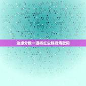 这缘分像一道桥红尘烧呀烧歌词，缘分一道桥歌词是什么？