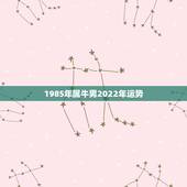 1985年属牛男2022年运势，求2010年运程！ 男 1985年农历