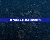1978年属马2021年招财微信名，招财又吉利的微信名字有什么？
