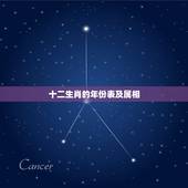 十二生肖的年份表及属相，历年十二生肖五行表