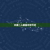 夫妻二人都属牛好不好，两个都属牛的人在一起
