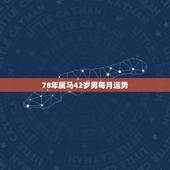 78年属马42岁男每月运势，78年属马42岁一道大坎