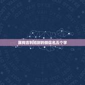 属狗吉利招财的微信名五个字，属狗微信起什么名字招财 取个微信的名字