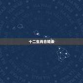 十二生肖合婚表，十二生肖婚配:属相合婚配对表