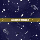 2003属羊男孩婚姻怎样，2003年属羊的婚姻