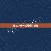 四柱中哪一柱是看财运的，四柱八字看财运 四柱是哪四柱