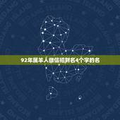 92年属羊人微信招财名4个字的名，我属羊的，用什么微信名能给我带来财运