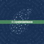 十二生肖排列顺序表年份，十二生肖的顺序表对照年份