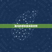 属马的年份及年龄对照 属马的今年都多大年龄