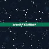 查询夫妻关系在哪里查询，一个人的婚姻状况去哪里查？