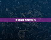 很甜很暖的情侣网名，很甜很暖的情侣网名带符号