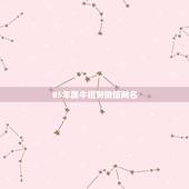 85年属牛招财微信网名，属牛的人微信的网名