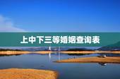 上中下三等婚姻查询表，怎么算婚姻的上中下婚