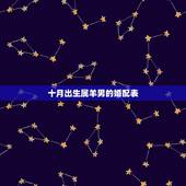 十月出生属羊男的婚配表，属羊10月生和什么属相最配对