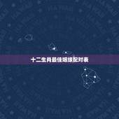 十二生肖最佳姻缘配对表，十二生肖婚姻配对最好呢？