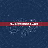 午马事件是什么意思午马事件，午马事件真的吗