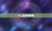 十二生肖时辰表，十二时辰对照表属相