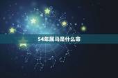 54年属马是什么命，54年属马是什么命老年