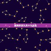 属狗农历九月十九出生，狗人生于十九日