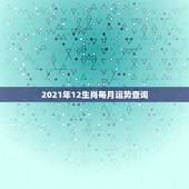 2021年12生肖每月运势查询，2021年运势12生肖运势