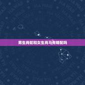 男生肖蛇和女生肖马有婚配吗，男生肖蛇和女生肖马配吗？