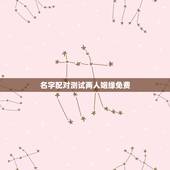 名字配对测试两人姻缘免费，免费姓名配对婚姻测试