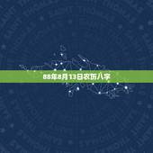 88年8月13日农历八字，老黄历日历万年历