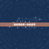测未来的另一半的名字，测试 你什么时候找到另一半