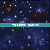 78年生肖马今日财运怎么样，78年属马的运气咋样在2012