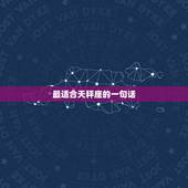 最适合天秤座的一句话，最令天枰座感动的一句话是什么