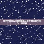 金木水火土五行查询表怎么查询 出生金木水火土查询表