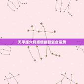 天平座六月感情断联复合运势，2006年6月的天秤座的运势！