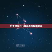 出生时辰五行查询表及属相查询，生辰八字查五行