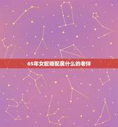 65年女蛇婚配属什么的老伴，大龄马找什么属相婚配好，66年男马，和65