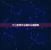 十二生肖什么跟什么最般配，12生肖中什么生肖跟什么生肖最配